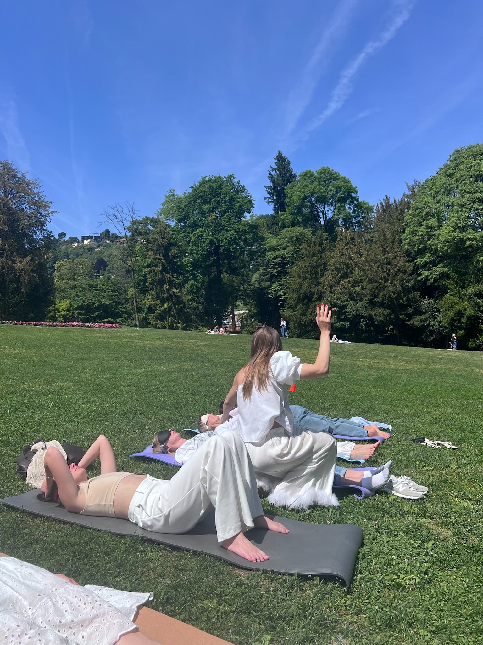 Daria guiding a Kundalini Activation group in nature